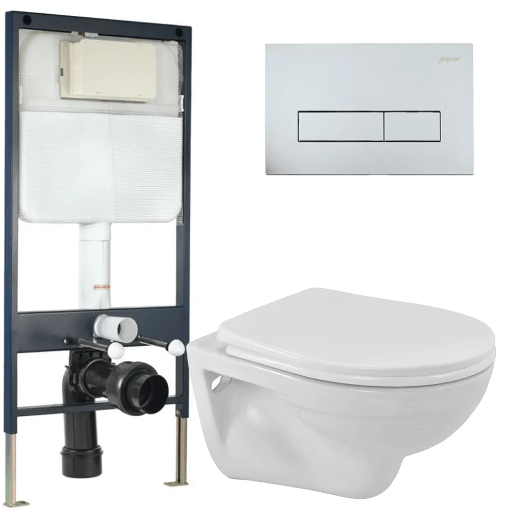 Подвесной унитаз с инсталляцией и клавишей смыва Jaquar Kubix Подвесной унитаз с инсталляцией и клавишей смыва Jaquar Kubix