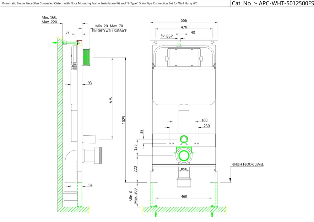 Инсталляции для подвесного унитаза Artize APC-WHT-5012500FSAF Инсталляции для подвесного унитаза Artize APC-WHT-5012500FSAF