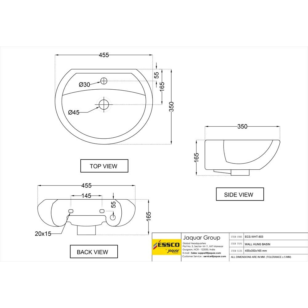Раковина Essco Elements ECS-WHT-803 Балая Раковина Essco Elements ECS-WHT-803 Балая