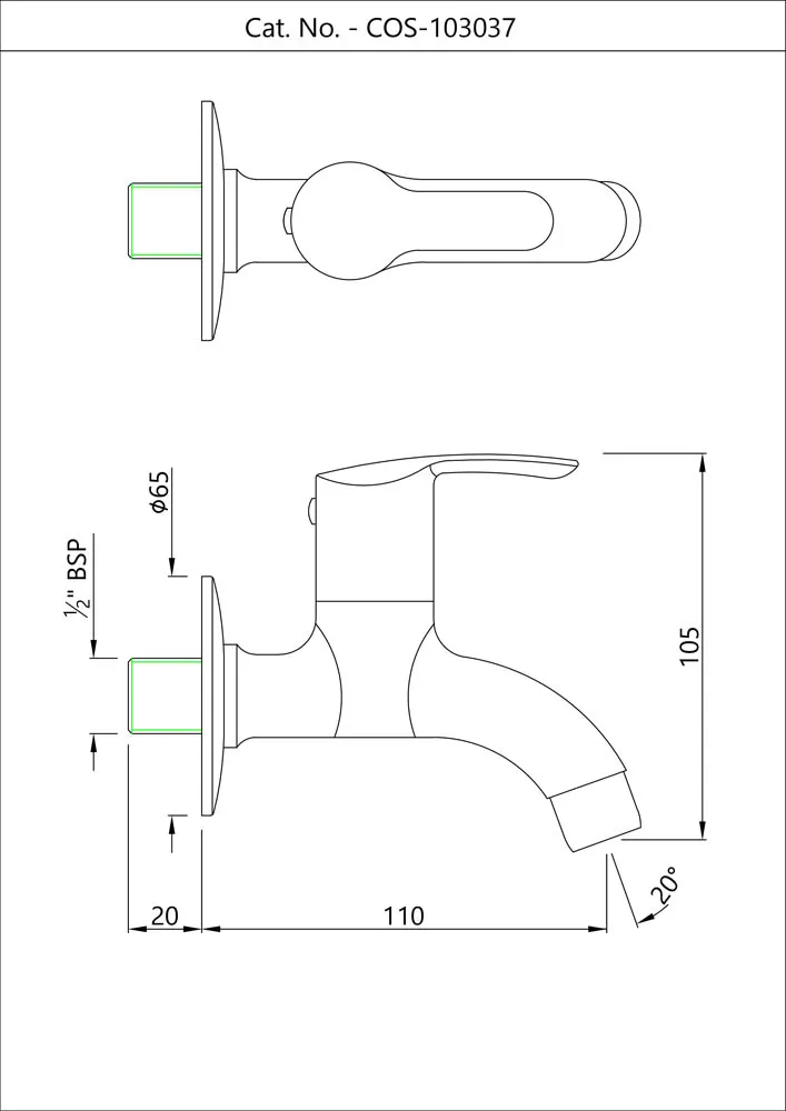 Кран для раковины Essco Cosmo COS-CHR-103037 Хром