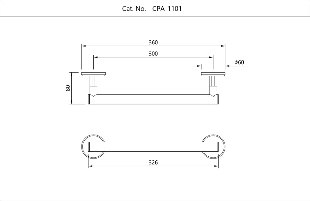 Полотенцедержатель Jaquar Continental Prime CPA-CHR-1101 длиной 300 мм Хром