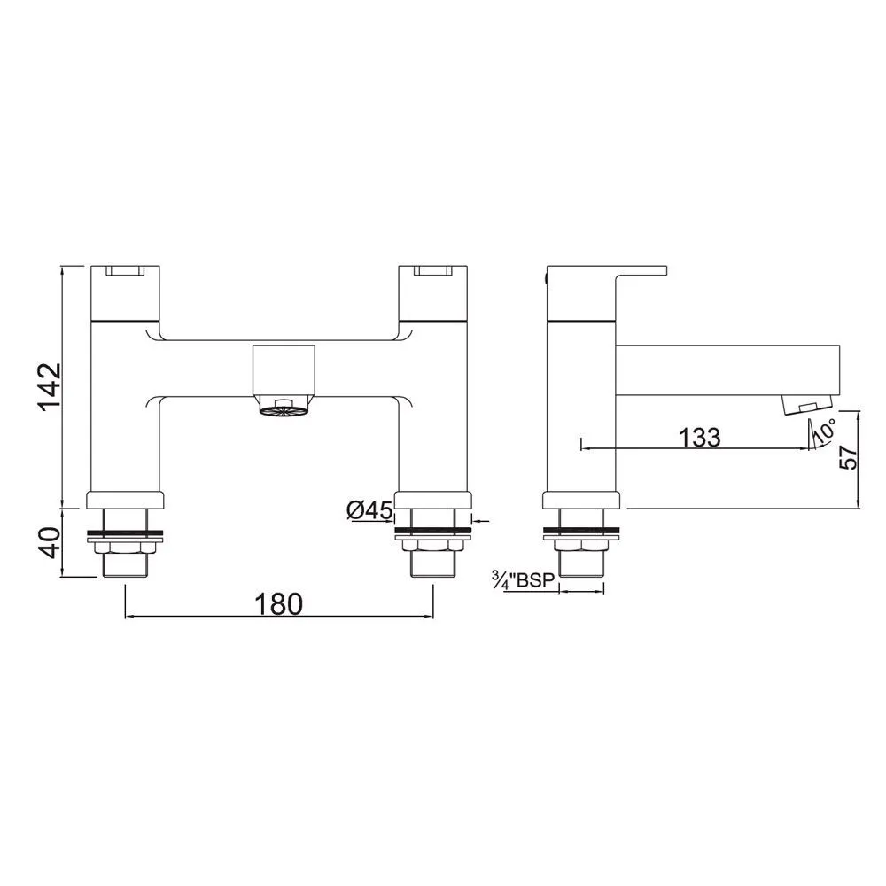Смеситель для ванны на борт ванны Jaquar Fusion FUS-CHR-29223 Хром