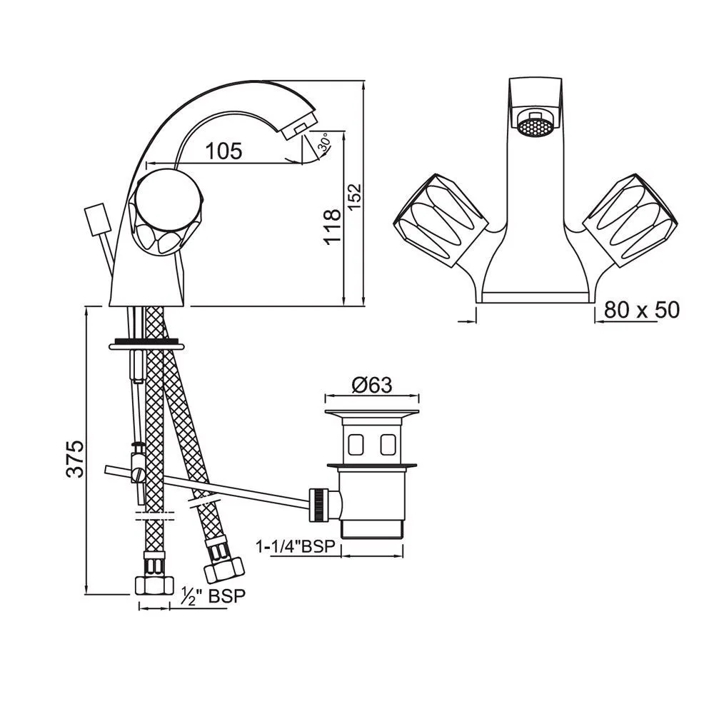 Смеситель для раковины Jaquar Continental CON-CHR-169KNB Хром