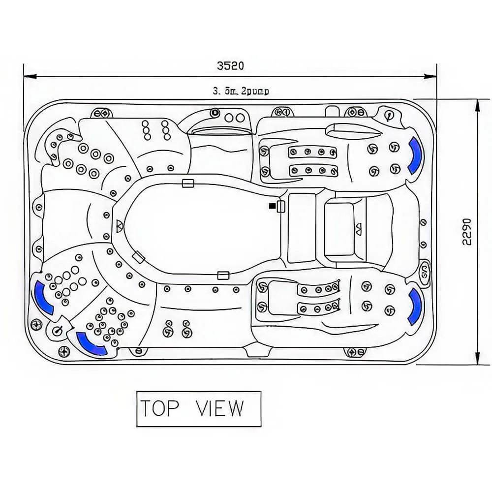 СПА бассейн Palladium (9-местный) WSP-SLV-SPA8S3520VX 3520X2290X920 мм