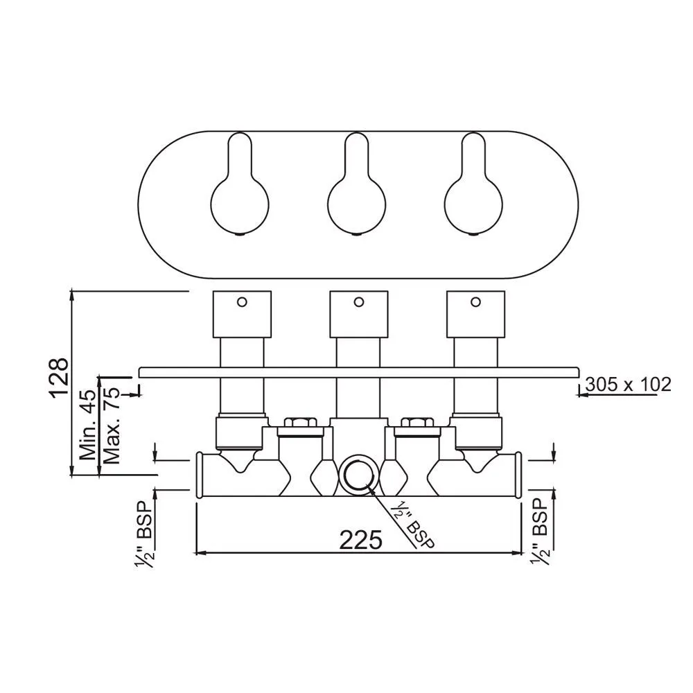 Смеситель для ванны встраиваемый Jaquar Fusion FUS-CHR-29427 Хром