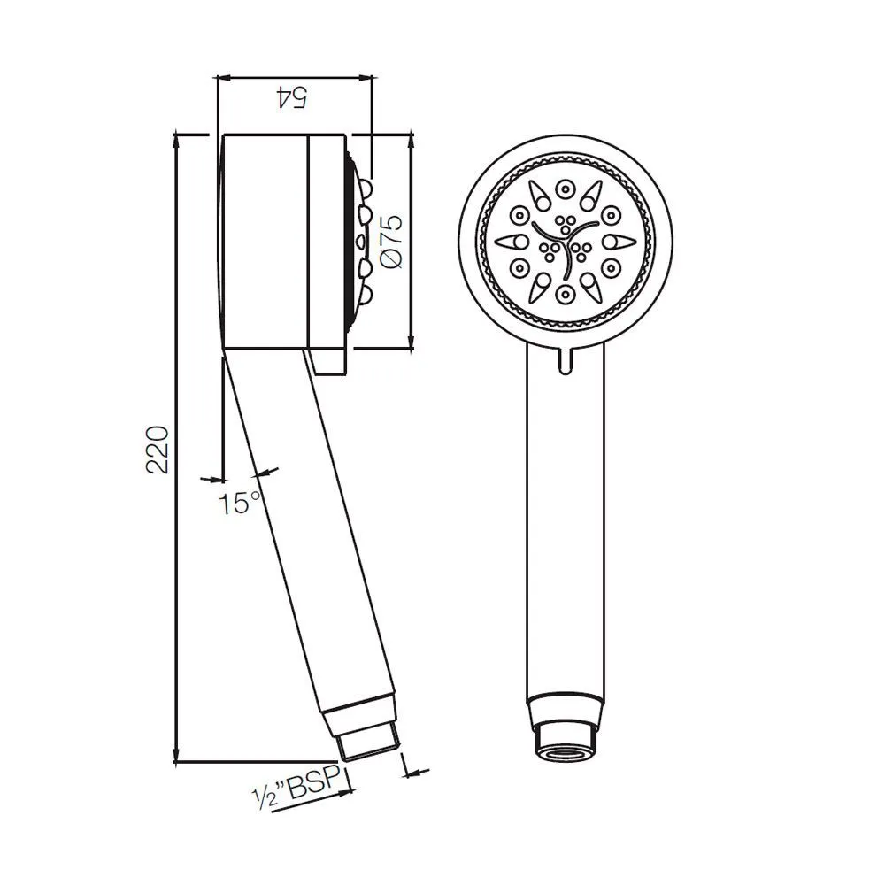 Ручной душ 3-режимный Jaquar HSH-CHR-1797 Хром