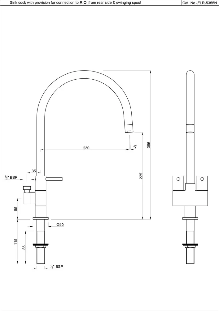Смеситель для кухни Jaquar Florentine FLR-CHR-5355N Хром