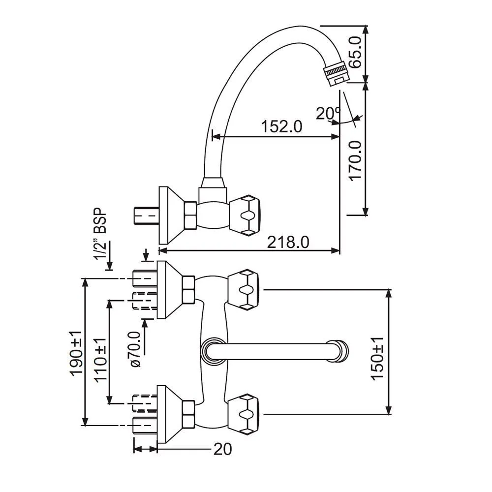 Смеситель для кухни Jaquar Astra AQT-CHR-3319 Хром