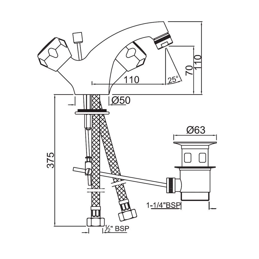 Смеситель для биде Jaquar Astra AQT-CHR-3169B Хром