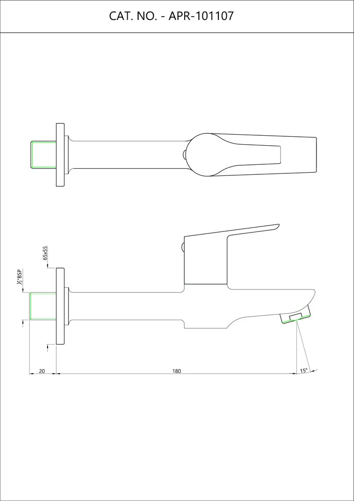 Кран для раковины с длинным корпусом Essco Aspire APR-CHR-101107 Хром