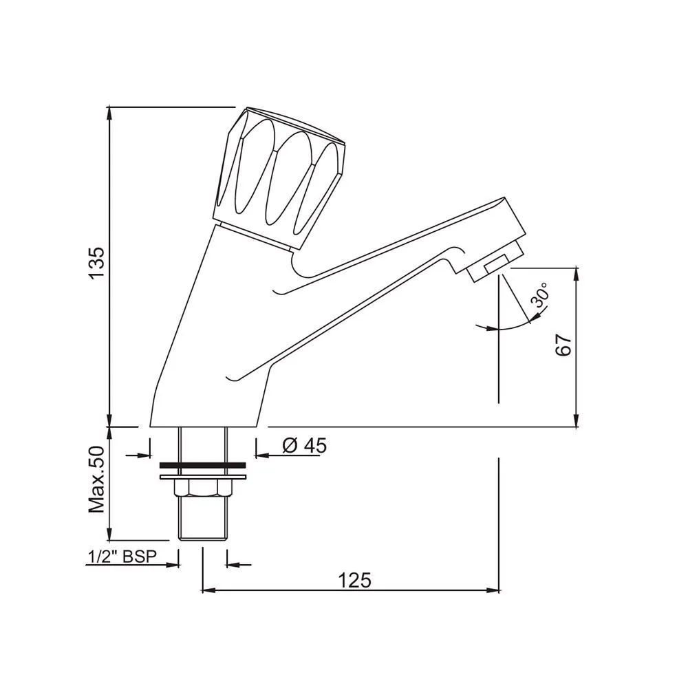 Кран Jaquar Continental CON-CHR-021KN Хром