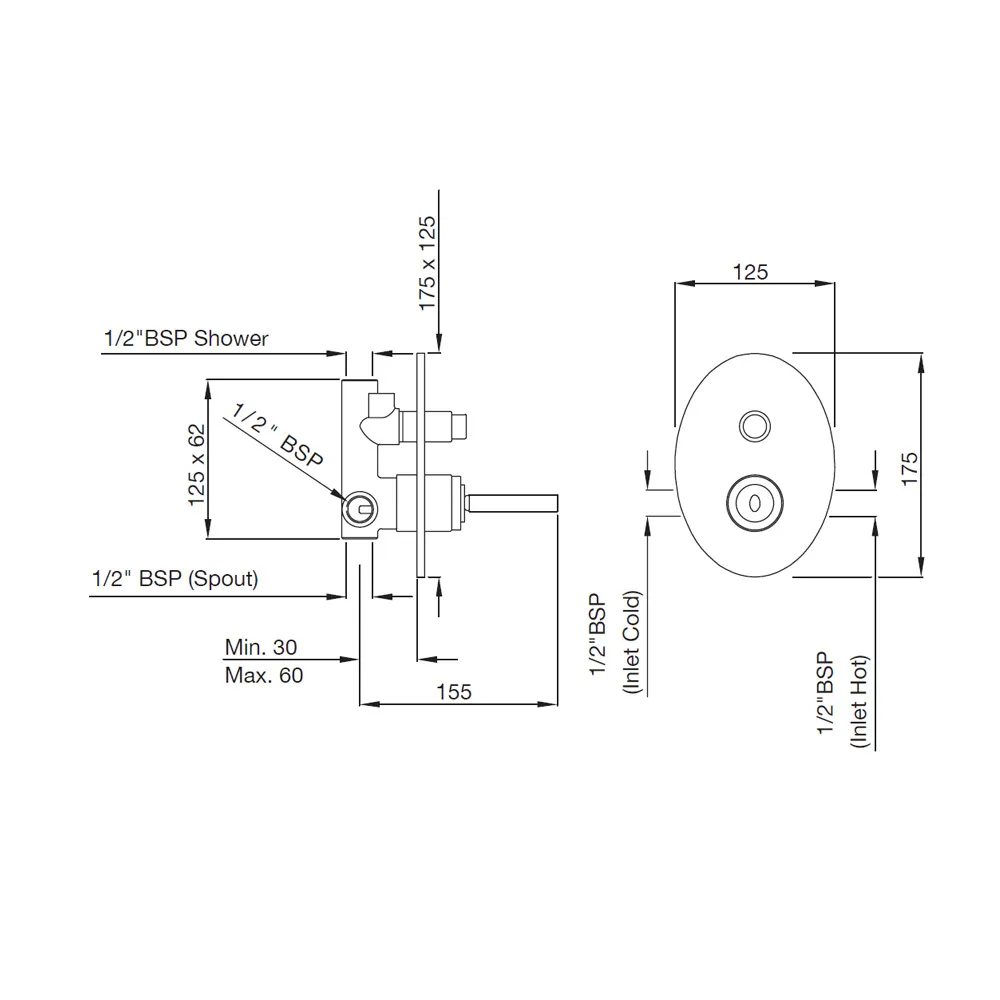 Смеситель для ванны встраиваемый Artize Kavalier KAV-CHR-49055J Хром