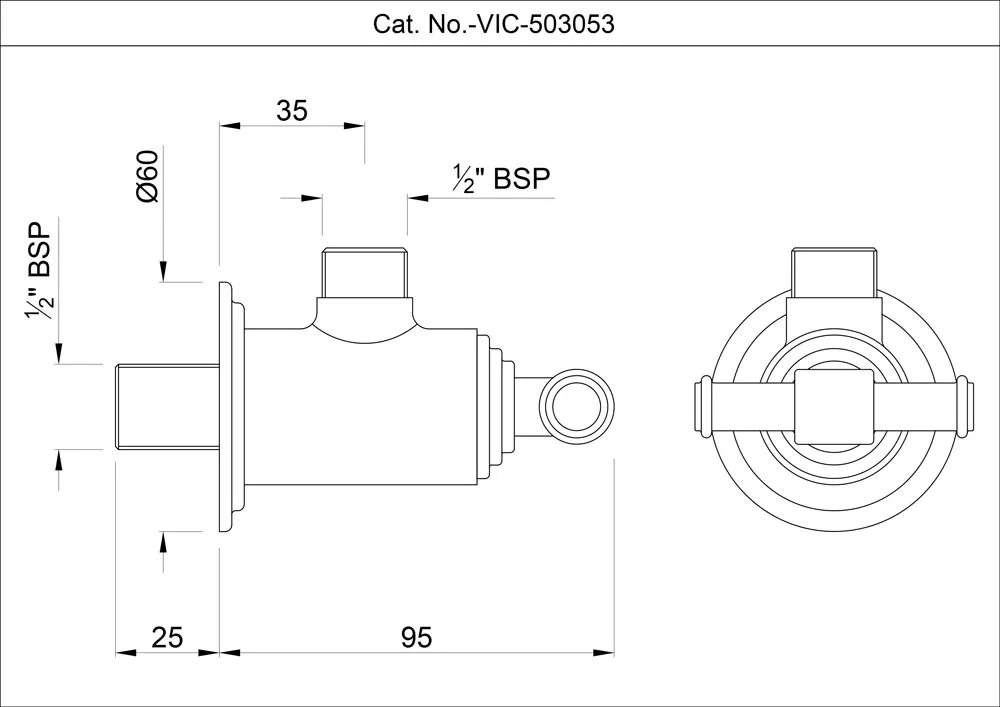 Угловой запорный кран Artize VIC VIC-CHR-503053 Хром