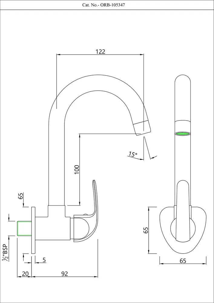 Кран для раковины в кухню Essco Orbit ORB-CHR-105347 Хром