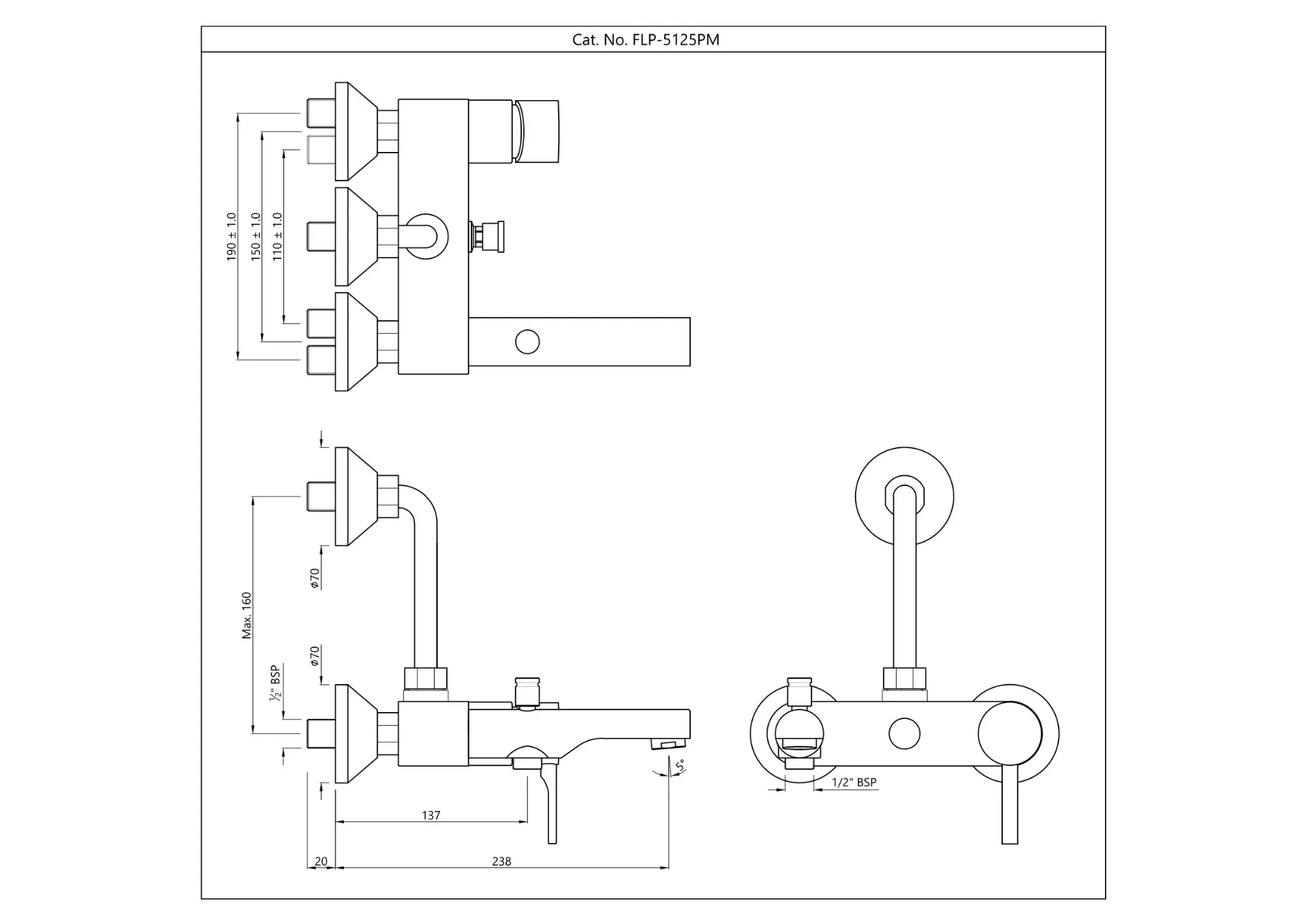 Смеситель для ванны Jaquar Florentine Prime FLP-CHR-5125PM Хром Смеситель для ванны Jaquar Florentine Prime FLP-CHR-5125PM Хром