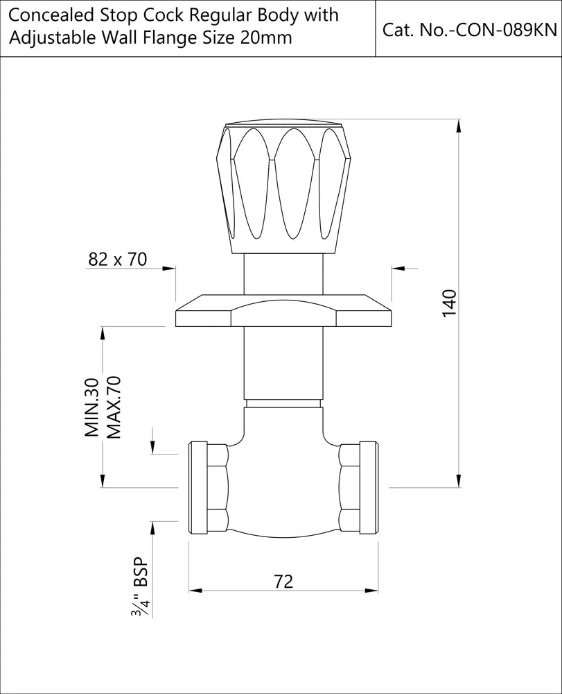 Кран запорный Jaquar Continental CON-CHR-089KN Хром
