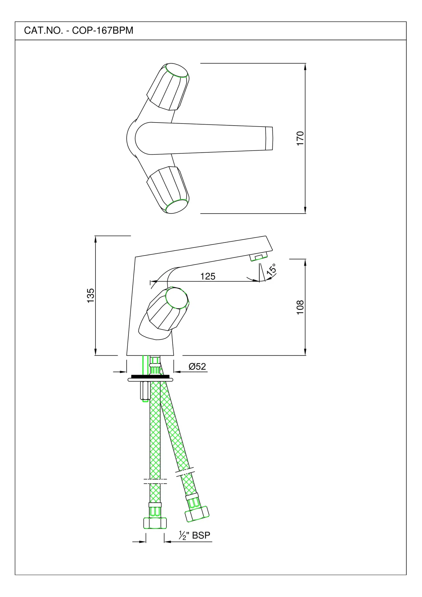 Смеситель для раковины Jaquar Continental Prime COP-CHR-167BPM Хром