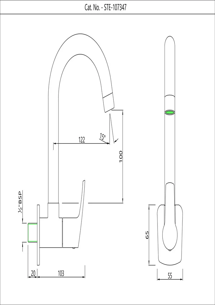 Смеситель для раковины в кухню Essco Stella STE-CHR-107347 Хром Смеситель для раковины в кухню Essco Stella STE-CHR-107347 Хром