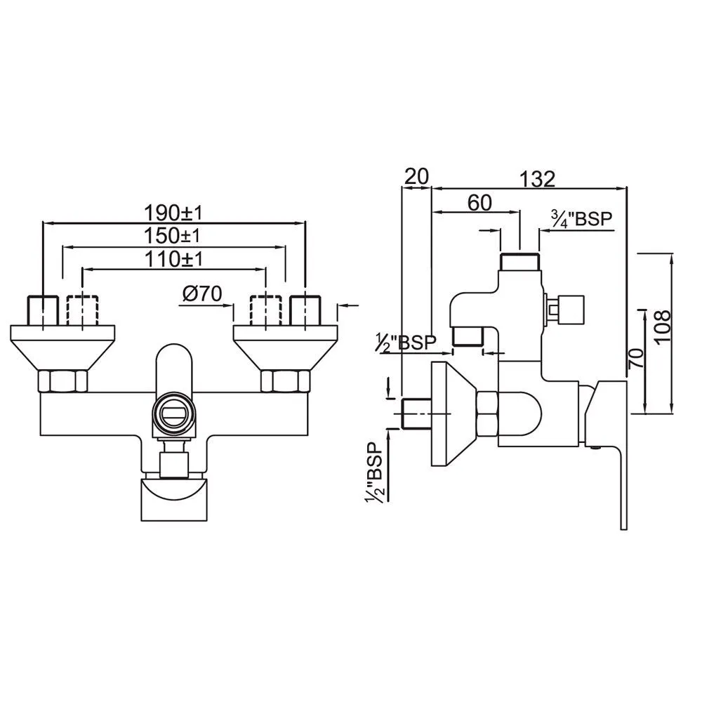 Смеситель для душа внешний Jaquar Lyric LYR-CHR-38145 Хром