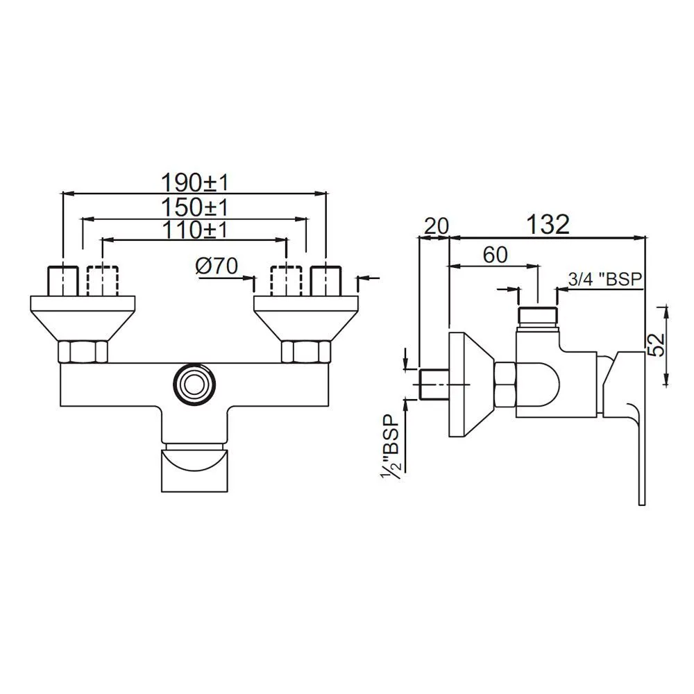 Смеситель для душа внешний Jaquar Vignette Prime VGP-CHR-81147 Хром