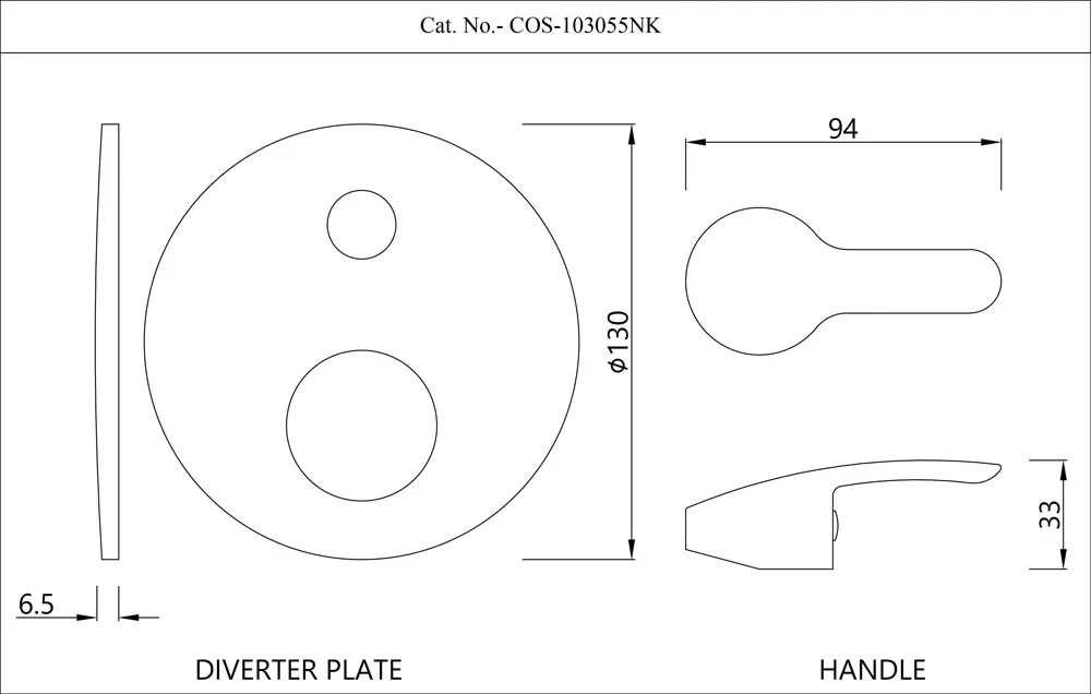 Наружная часть встраиваемого смесителя для ванны Essco Cosmo COS-CHR-103055NK Хром 