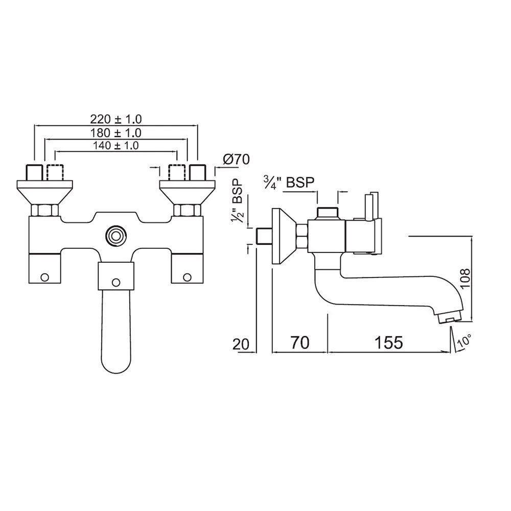 Смеситель для ванны внешний Jaquar Florentine FLR-CHR-5217N Хром
