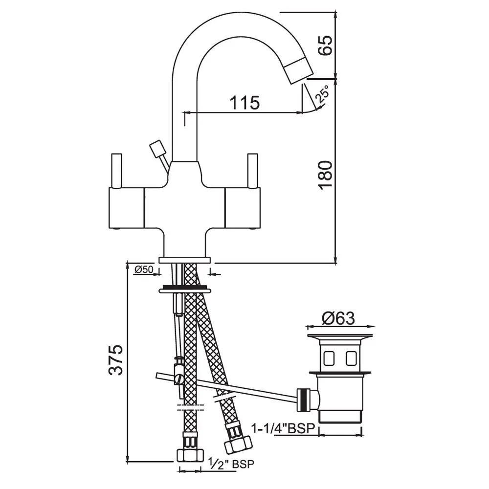 Смеситель для раковины Jaquar Florentine FLR-CHR-5169NB Хром