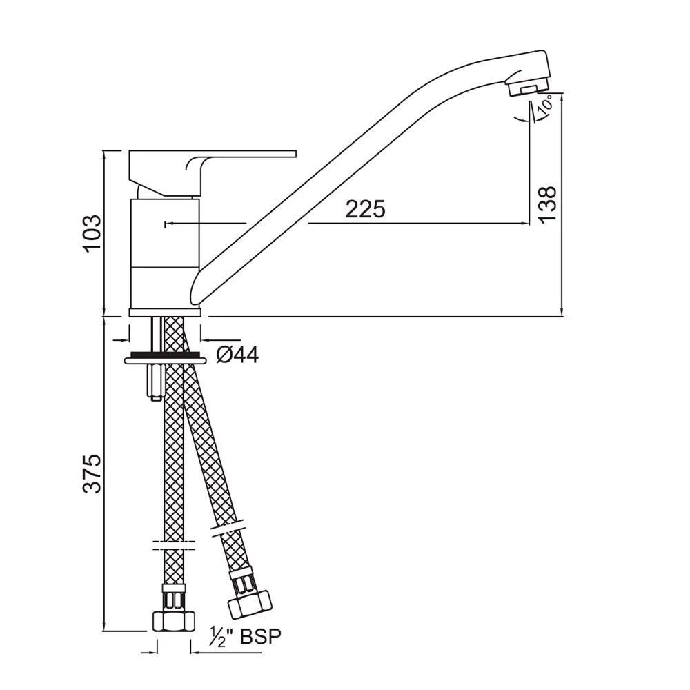 Смеситель для кухни Jaquar Vignette Prime VGP-CHR-81173B Хром