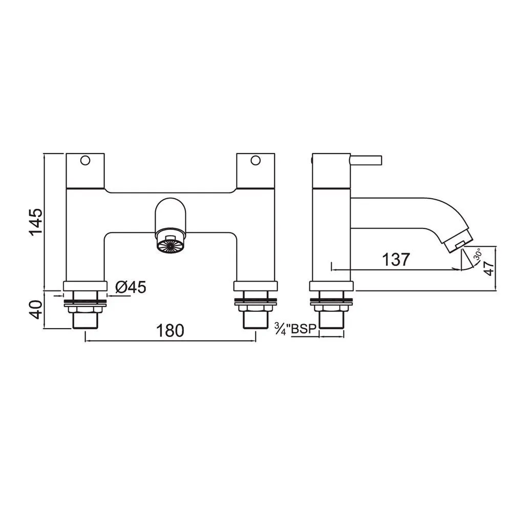 Смеситель для ванны на борт ванны Jaquar Florentine FLR-CHR-5223 Хром