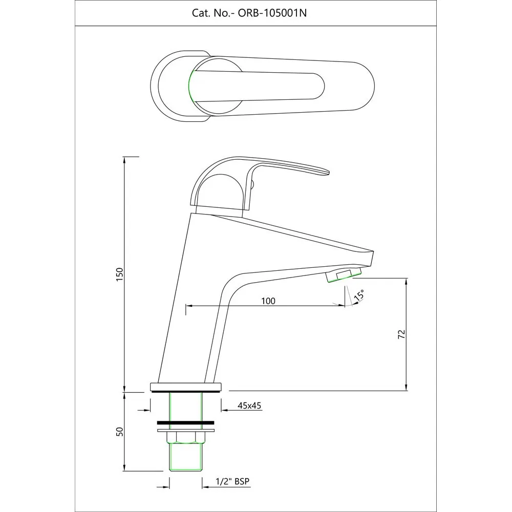Кран для раковины Essco Orbit ORB-CHR-105001N Хром