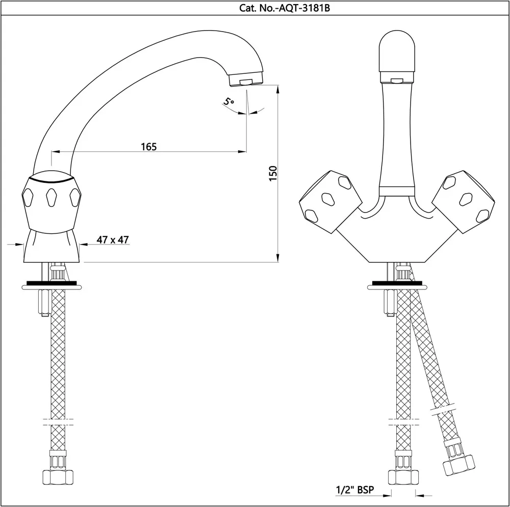 Смеситель для раковины Jaquar Astra AQT-CHR-3181B Хром