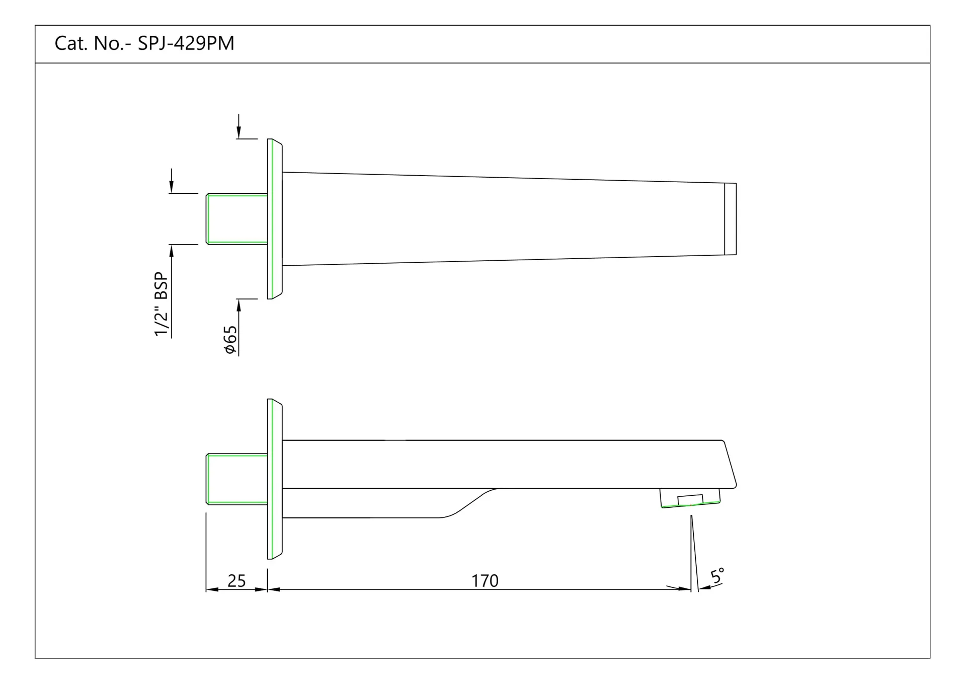 Излив для ванны Jaquar Continental Prime SPJ-CHR-429PM Хром