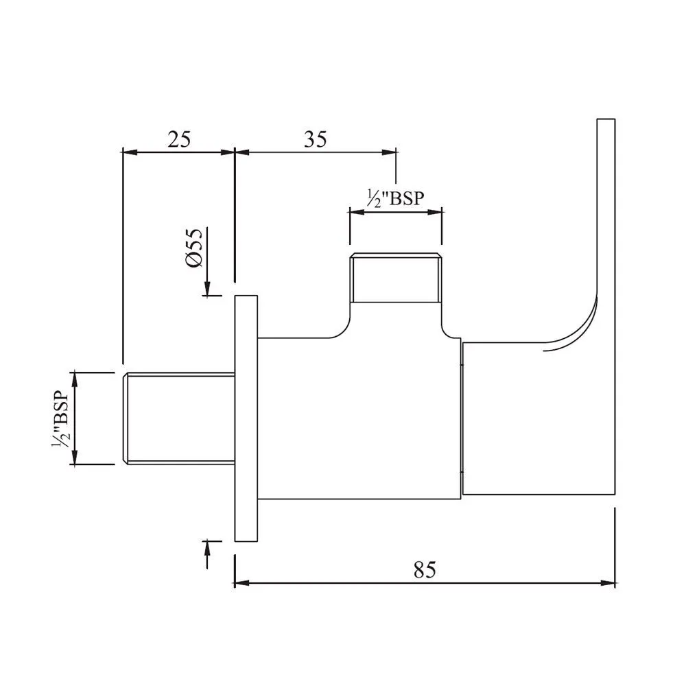 Угловой запорный кран с настенным фланцем Jaquar Vignette Prime VGP-CHR-81053 Хром