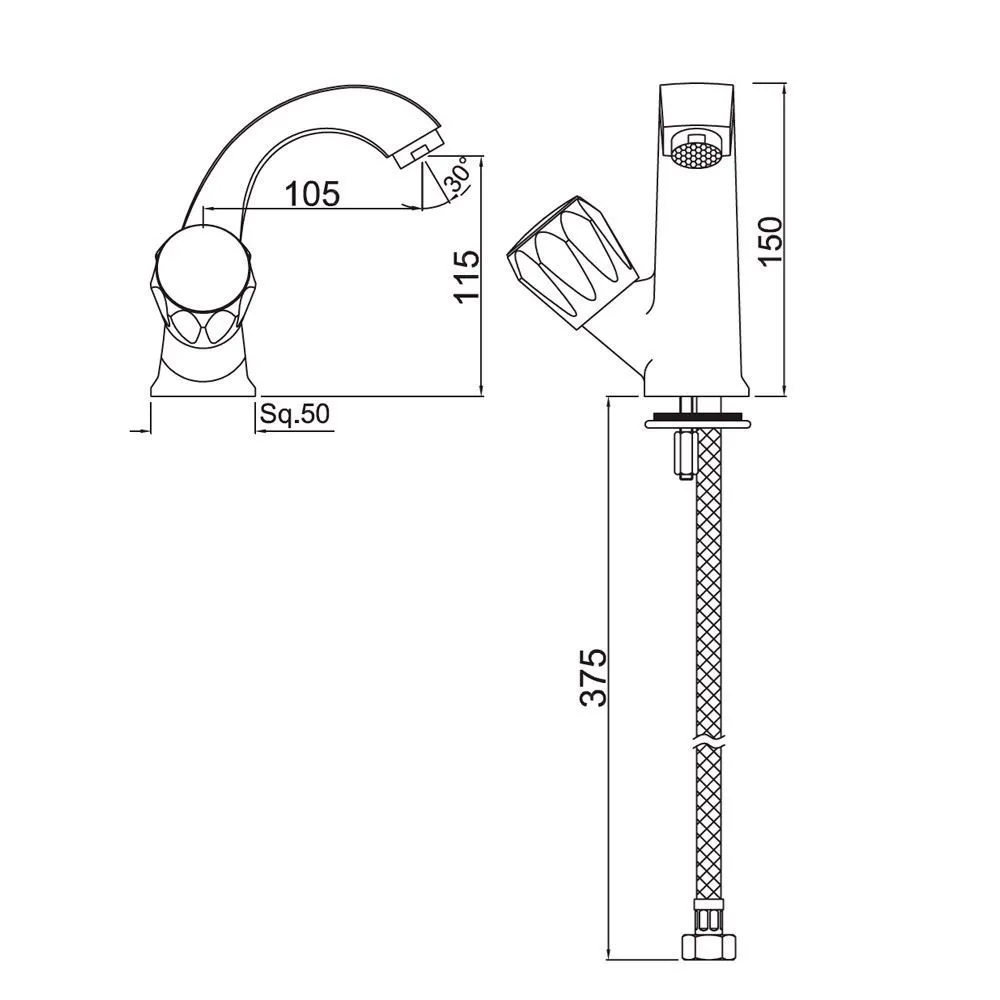 Кран Jaquar Continental CON-CHR-123BKN Хром