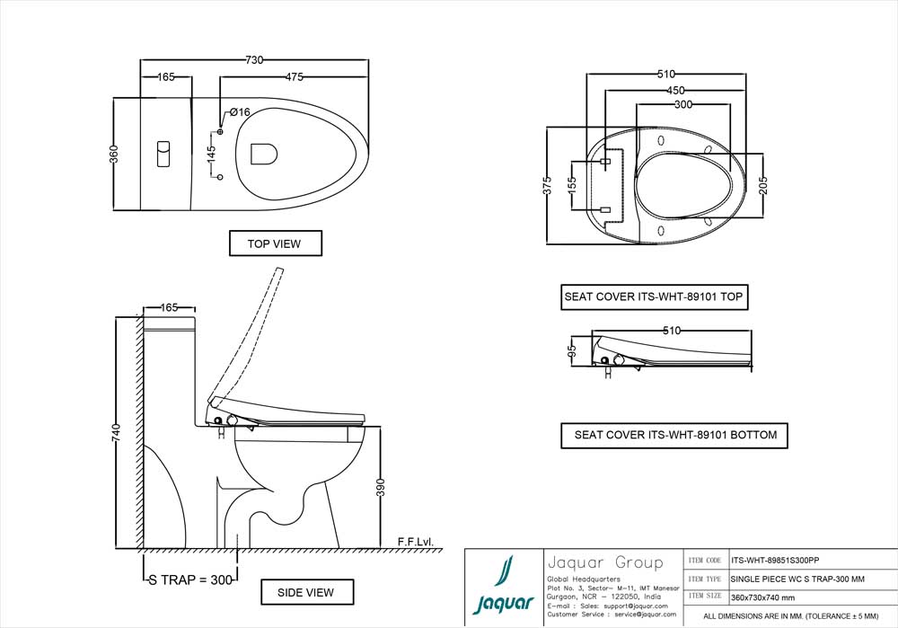 Унитаз напольный с бачком Jaquar Bidspa ITS-WHT-89851S300PP Белый