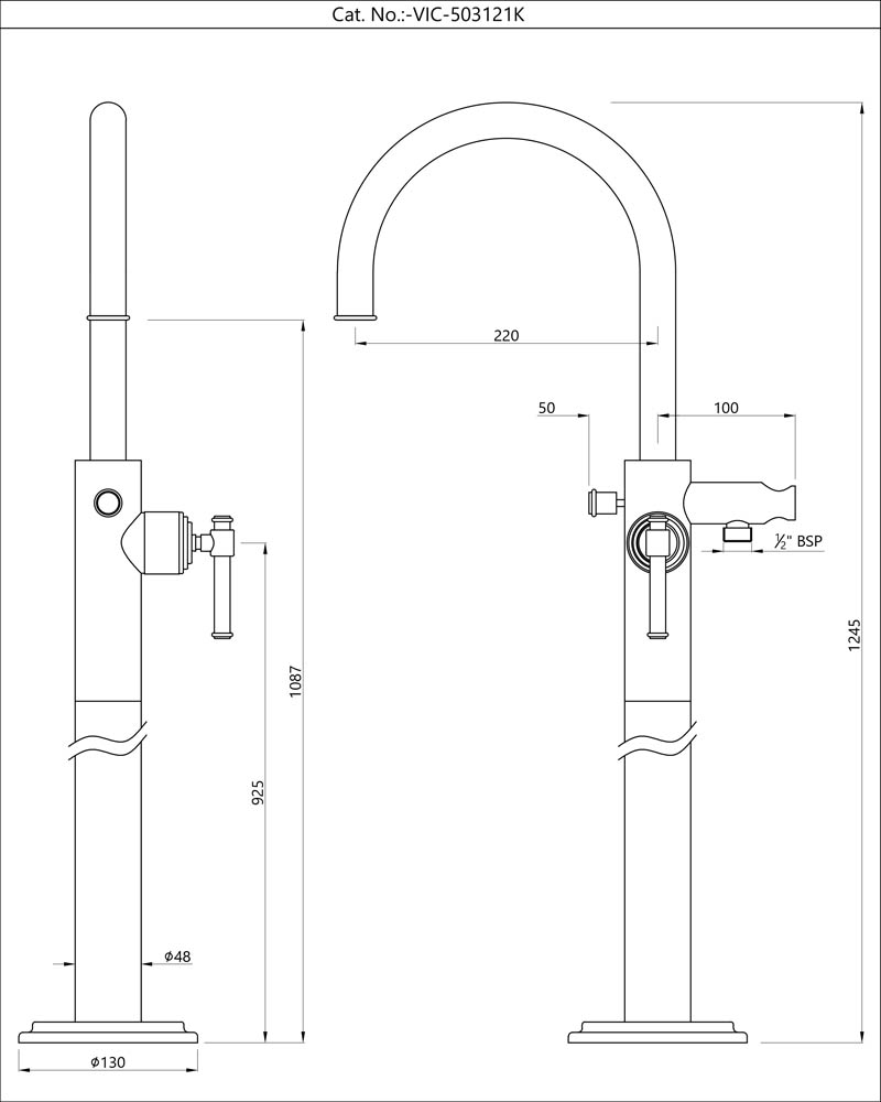 Смеситель для ванны напольный Artize VIC VIC-CHR-503121K Хром Смеситель для ванны напольный Artize VIC VIC-CHR-503121K Хром